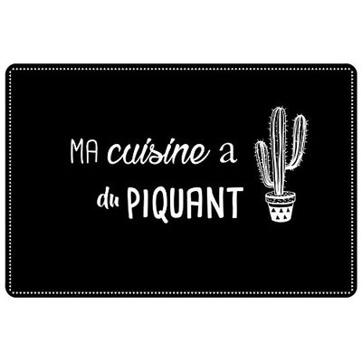 douceur d'intérieur, Set de Table (28.5 x 43.5 cm) Cuisine Cactus Noir, PVC Imprimé