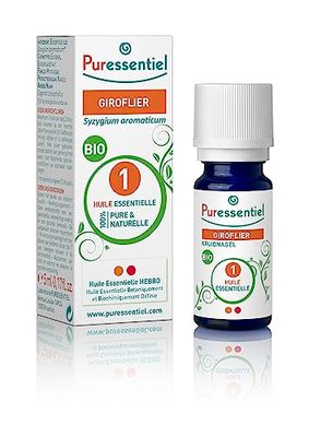 Puressentiel - Óleo essencial de cravo, bio, puro e de origem natural, AEBBD, 10 ml