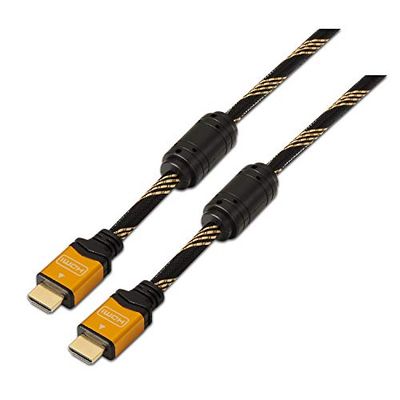 AISENS Cable HDMI Alta VELOCIDAD/HEC Con FERRITA. A/M-A/M. ORO. 1.0M.
