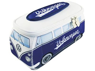 BRISA VW Collection – Volkswagen Neopren universal-smink-kultur-reseapotek-väska-pennväska T1 Bulli buss (blå/liten)