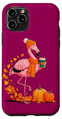 Automne Flamant Rose Pumpkin Spice Ambiance Festivités Coque pour iPhone 11 Pro