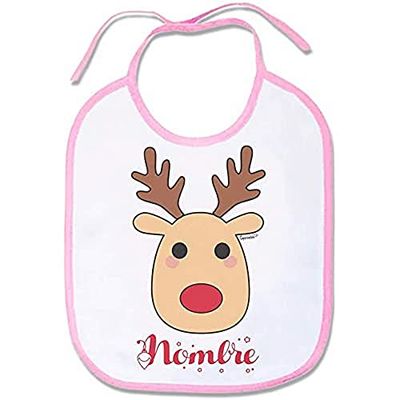 Supermolon 02420 Reno Bavoir bébé avec lacets, rose pastel, unisexe