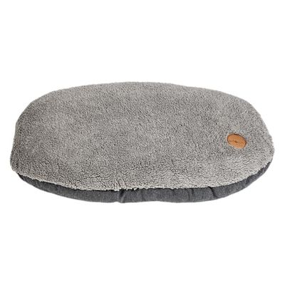 JACK AND VANILLA, Cuscino Ovale Comodo per Animali, Design Elegante e Pratico, Federa Lavabile, Ideale per Cani e Gatti di Piccola Taglia XS 55 x 35 cm, Colore Grigio, Modello Brooklyn
