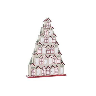 DKD Home Decor Adventskalender van hout, 37 x 8 x 53 cm