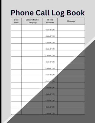 Phone Call Log Book: Simple Phone Call Logbook