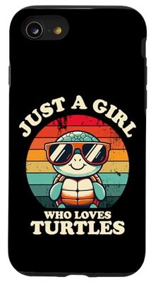 Just A Girl Who Loves Turtles Fun Retro Turtle con occhiali da sole Custodia per iPhone SE (2020) / 7 / 8