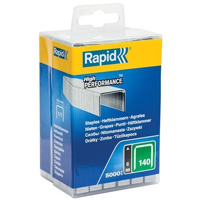 Rapid No.140 Vlakdraadnieten – 6 mm, Gegalvaniseerd Staal, 5.000 Stuks in Kunststofbox – Voor Hout, Isolatie en Type 140 Tackers