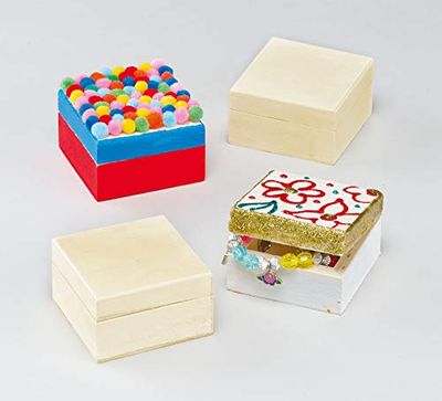 Baker Ross EK1325 Wooden Keepsake Boxes (Box of 4)