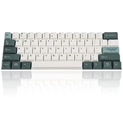 Copritasti in polibutilentereftalato (PBT), con sublimazione del colore, barra spaziatrice da 6,25 u, per tastiere meccaniche 60% a 61 tasti da gaming (solo copritasti, 72 pezzi, Botanical)