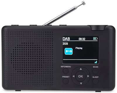 Reflexion TRA-23DAB Bärbar DAB-radio med batteri (FC, DAB, DAB+, RDS, färgskärm, Bluetooth, hörlursuttag) svart