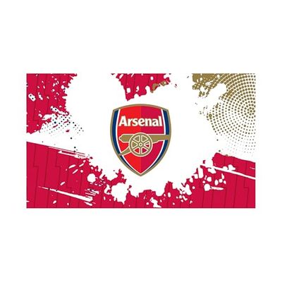 Pegatina de pared de vinilo con licencia del Arsenal FC, grande (130 cm de ancho x 80 cm de alto) – escudo completo en salpicaduras de color iluminador