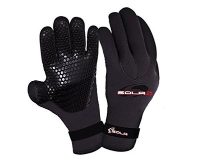 SOLA 3MM TITANIUM DOUBLE LINED GLOVE 3MM TITANIUM DOUBLE LINED GLOVE - Black/Red, XXS