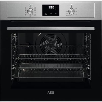 AEG 6000 Series Integrated Oven, BEX335011M 72L, LED Display, Turbo Grill, True Fan Cooking, Moist Fan Baking, Pizza Setting, MultiLevel Cooking, Class A Energy