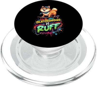 Divertido regalo de patineta para dueños de perros Pomeranian Spitz PopSockets PopGrip para MagSafe