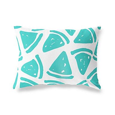 BonaMaison Fundas para Cojínes, Turquesa-Blanco Funda de Almohada para Sofá Coche Silla Oficina Cama Decorativa Moderna Decoración del Hogar, 45x60 Cm - Diseñado y Fabricado en Turquía