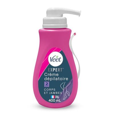 VEET Expert - Crema depilatoria peli tenaces, corpo e gambe, agisce in 2 minuti, 400 ml