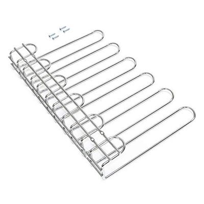 Emuca - 5 line glass holder for units, Glass Holder for Shelves or Bars, 12,6 inch (320 mm), Steel, chrome finish