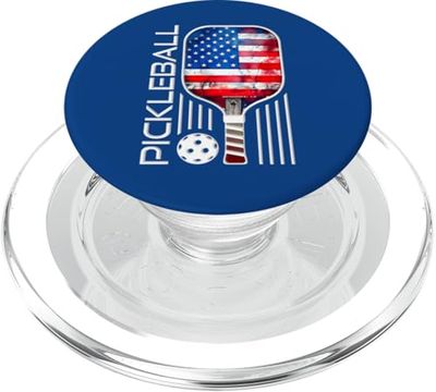 Jugador de pickleball de la bandera de EE. UU. Amante de PopSockets PopGrip para MagSafe
