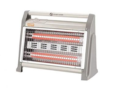 Vinco 70157 Kwartsvloerfornuis 800-1600 W Cod, 1600 W, wit-grijs