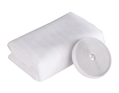 Windhager 03487 moskitiera z wysokiej jakości włókna szklanego, oczka zgrzewane, odporna na działanie promieni UV, w zestawie taśma montażowa na rzep, biała, 100 x 130 cm, Windhager 03487