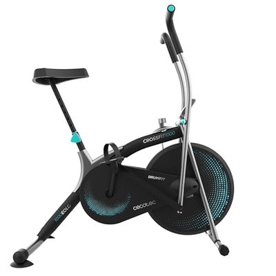 Cecotec Stationaire Fiets Drumfit CrossFit 1000 Eolo. Handmatig Verstelbare Luchtweerstand, Verticaal Verstelbaar Zadel, LCD-Scherm, Bidirectionele Trappen, Compact Formaat