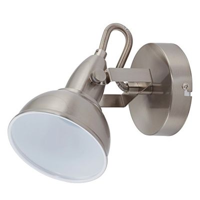 BRILONER - Candeeiro de parede, design industrial/retro, iluminação clássica de sala de estar, E14, máx. 40 W, 15,6 x 10 x 15,6 cm, cor metal acetinado, aplique parede interior, candeeiro de parede,