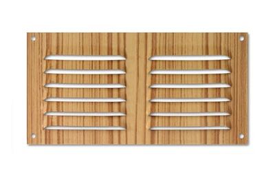 VoltShine Grille en Aluminium 100 x 200 mm, Design en Bois Clair, idéale pour la Ventilation et la décoration d'espaces intérieurs.