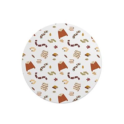 Questo Casa, Rund musmatta med digitalt tryck, halkfri baksida, för kontor och hem, diameter: 22 cm
