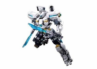 Sluban P.R. Mecha Building Block Set, 561 Pieces, Ages 8-14, White Robot Model Kit, 23.1 cm Height, M38-B1151
