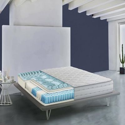 Talamo Italia Matrimoniale Natalina, Materasso in Memory Foam e Molle insacchettate, 100% Made in Italy, Anti acaro e Anallergico, Cm 140x190h26, Gel, Bianco, 140 x 190
