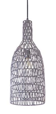 Lussiol 250268 hanglamp, rotan, 60 W, grijs, ø 22 x H 60 cm