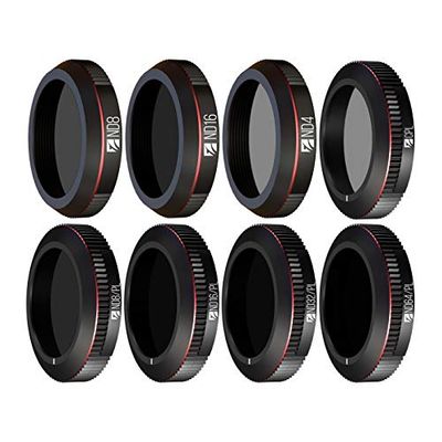 Freewell Tutto il giorno - Serie 4K - 8Pack ND4, ND8, ND16, CPL, ND8/PL, ND16/PL, ND32/PL, ND64/PL Camera Lens Filtri Fatto Compatibile con Mavic 2 Zoom/Mavic 2 Enterprise Drone