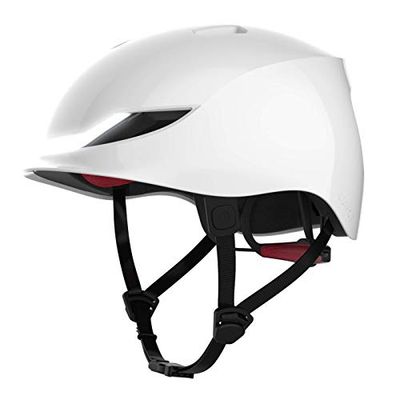 Lumos Street Smart Helmet | Fietshelm | Urban | Skateboard, Scooter, fiets accessoires | LED-lampen voor en achter | richtingaanwijzers | Remlichten | Bluetooth aangesloten | Volwassene (White)