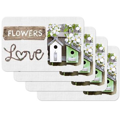 Venilia Toalha de mesa de jardim, toalha de mesa, toalha de mesa individual para a sala de jantar, adequada para alimentos, multico, 4 cortes, 45 x 30 cm, 59102, Pri Garden Home, 30 x 45 cm, 4