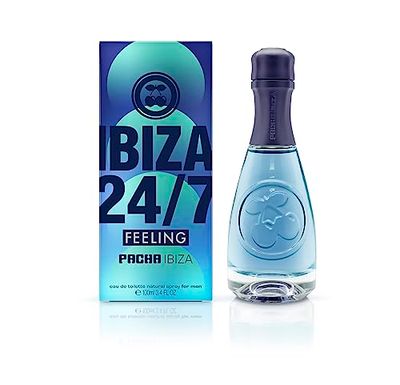 Pacha Ibiza Perfumes - Feeling Ibiza 24/7 Him, Eau de Toilette per uomo - Fragranza maschile, intensa e giovanile - Note marine, agrumate e orientali - Ideale da indossare di giorno - 100 ml