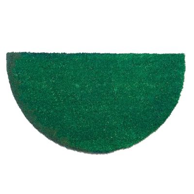 Comart, Felpudo Unido de Fibra de Coco de Colores, Alfombra de Entrada, Toalla de Suelo, Base Antideslizante, para Exterior e Interior, Resistente, fácil de Limpiar, Color Verde, Media Luna, 40 x 70