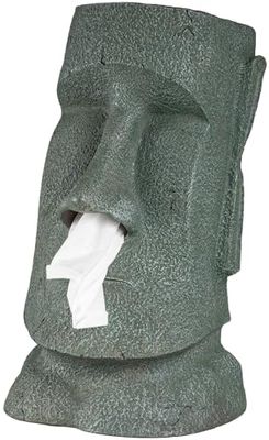 Rotary Hero - Distributeur de mouchoirs Moai - Gris - 31.5x18x19cm