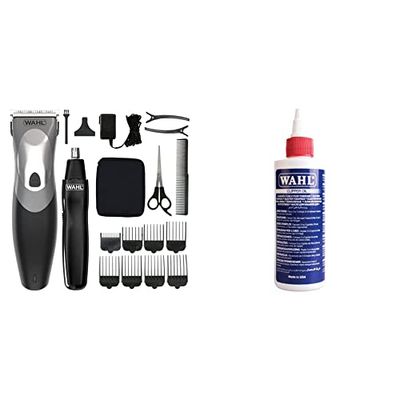 Wahl Clip ‘N Rinse Kit Cord/Cordless Hair Clipper, Head Shaver & Clipper Oil, Blade Oil for Hair Clippers, Beard Trimmers and Shavers, Lubricating Oils for Clippers, 250 ml