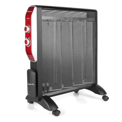 Orbegozo RMN 2050 Glimmer-radiator, 2 warmtestanden, regelbare thermostaat, zonder vloeistof, oververhittingsbeveiliging, kabelopwikkeling, 2000 W, rood