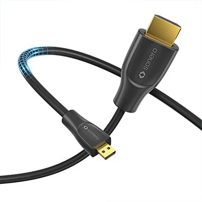 Sonero® Premium High Speed Micro HDMI naar HDMI 4K kabel, Micro HDMI D-stekker naar HDMI A-stekker, vergulde contacten, dubbel afgeschermd, 0,50 m