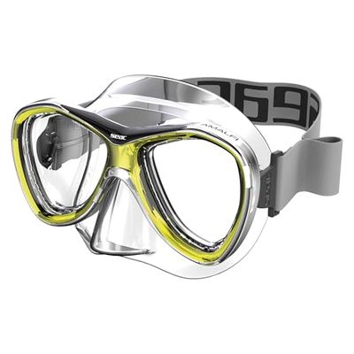 SEAC Amalfi Masque Biverre de Plongée en Silicone Mixte, Jaune