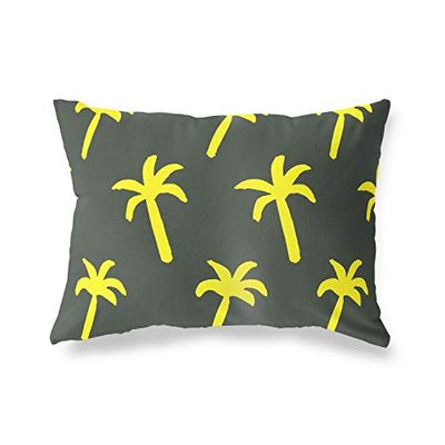 BonaMaison Jaune Fluo-Fumée Housse de Coussin Motif, Taie d'oreiller pour Lit Voiture Canapé Maison Salon Chambre, Décoration D'intérieur, 45x60 Cm - Conçu et Fabriqué en Turquie