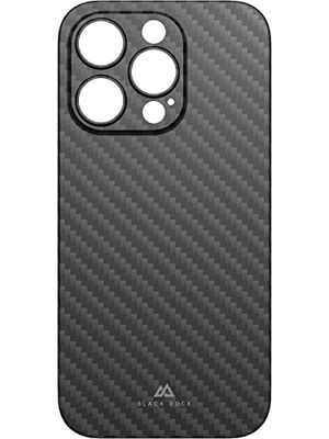 Black Rock - Dunne telefoonhoes geschikt voor Apple iPhone 14 Pro I carbonhoes, ultradun, vezelcover (Flex Carbon Black)