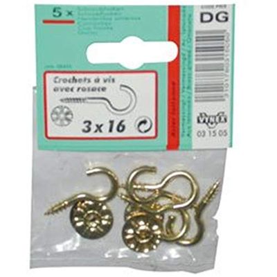 VYNEX 3101780315074 Brass Hook 3.5 x 20 SC CP:2, Grey, One Size