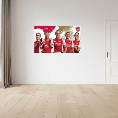 Adesivo da parete in vinile con licenza ufficiale Arsenal FC – Grande (130 cm (larghezza) x 80 cm (altezza) – giocatore femminile Mix 1