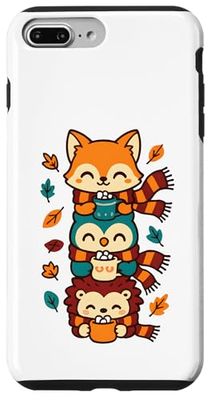 Foulard d'automne Motif Renard, Chouette, hérisson, Cacao Chaud Coque pour iPhone 7 Plus/8 Plus