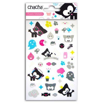 Téo et Zina Chacha Sheet Wall Sticker, Plastic, multicoloured, 8 x 18 x 0.5 cm