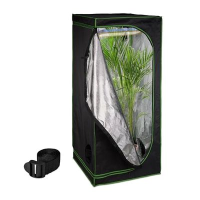 Relaxdays kweektent, HxBxD: 180x80x80 cm, planten kweken, reflectiefolie binnenin, verduisterende groeitent, zwart/groen