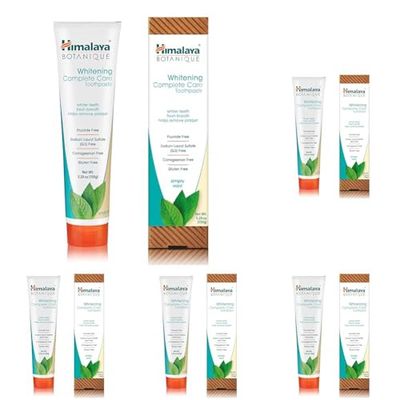 Botanique Whitening simply Mint |Prevents germs and improves Oral & Dental health |Strenghtens teeth| All Natural, Fluoride & SLS free | 100% Vegetarian and Vegan Friendly- 150g (Paquete de 5)