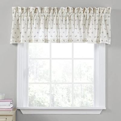 Laura Ashley | Harper Collectie | Stijlvolle premium hotelkwaliteit volant gordijn, chique decoratieve raambekleding voor huisdecoratie, 218 x 38 cm, salie